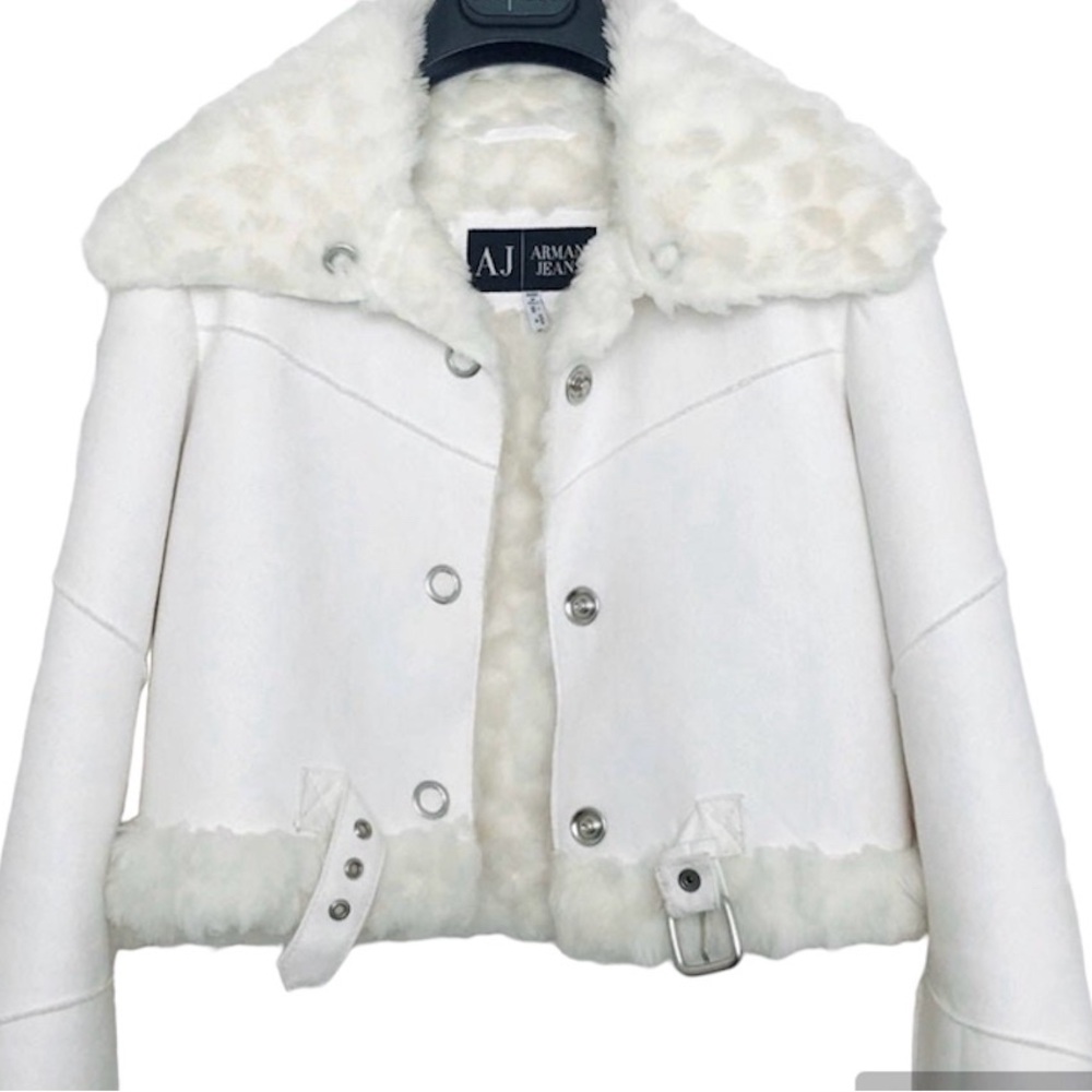 Armani shearling cropped jacket XS